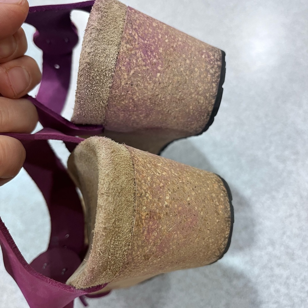 Birkenstock Soley Papillio Sandals Womens 6 or 230 Purple/Pink Wedge Ankle Strap - Picture 12 of 16